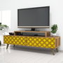 Hanah Home Soporte de TV City - Nogal y Amarillo